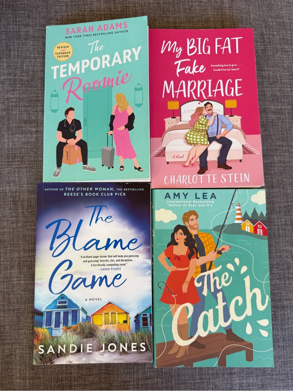 Set of 4 Contemporary Romance Novels - Bright Illustrated Covers